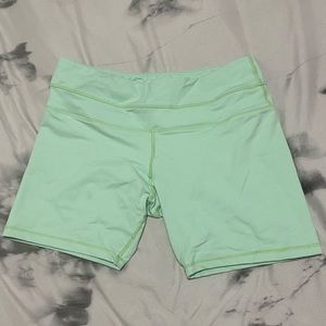 Green lululemon biker shorts, size 10